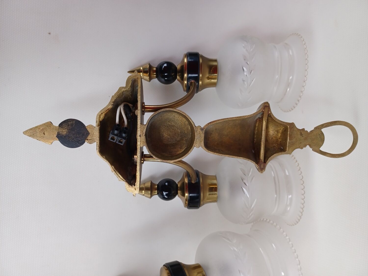 Pair of neoclassical style bronze sconces, 20th century