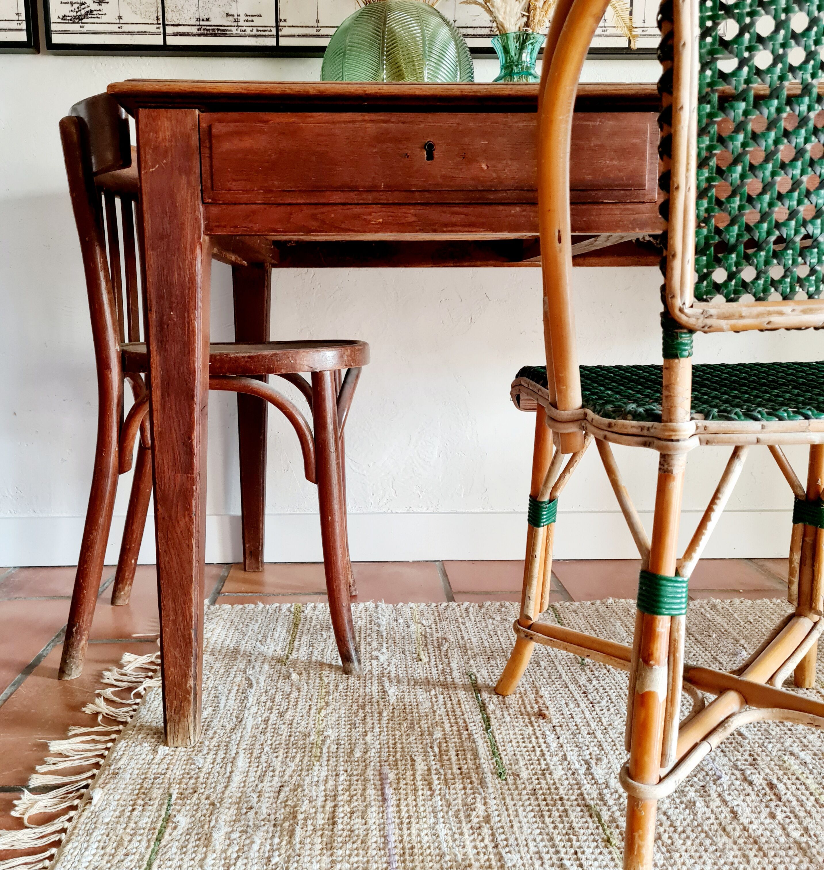Old farmhouse table compass legs