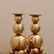 Pair of Swedish Brass Candle Holders, Mid-Century Style, Signed Gusum, Dated 1982