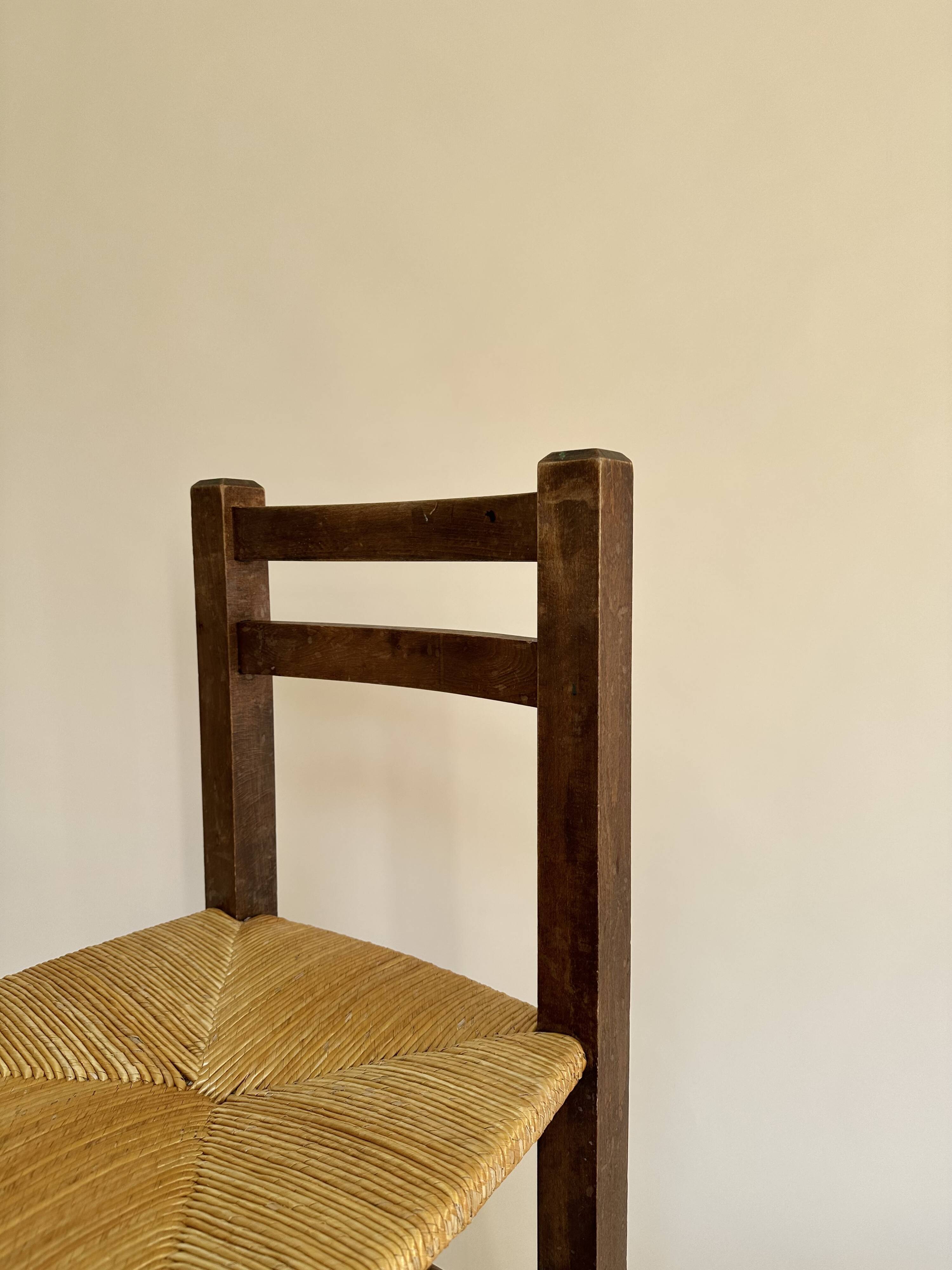 Set de quatre chaises paysannes paillées