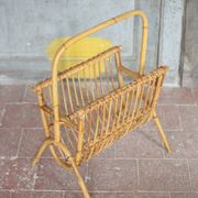 Porte-revue rotin, porte-revue osier, rangement magazines, magazine rack