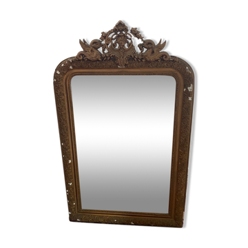 Miroir ancien à fronton 74x116cm