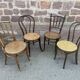 Set of 4 Mismatched wooden bistro chairs