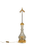 Lamp in bronze and celadon porcelain, circa 1880