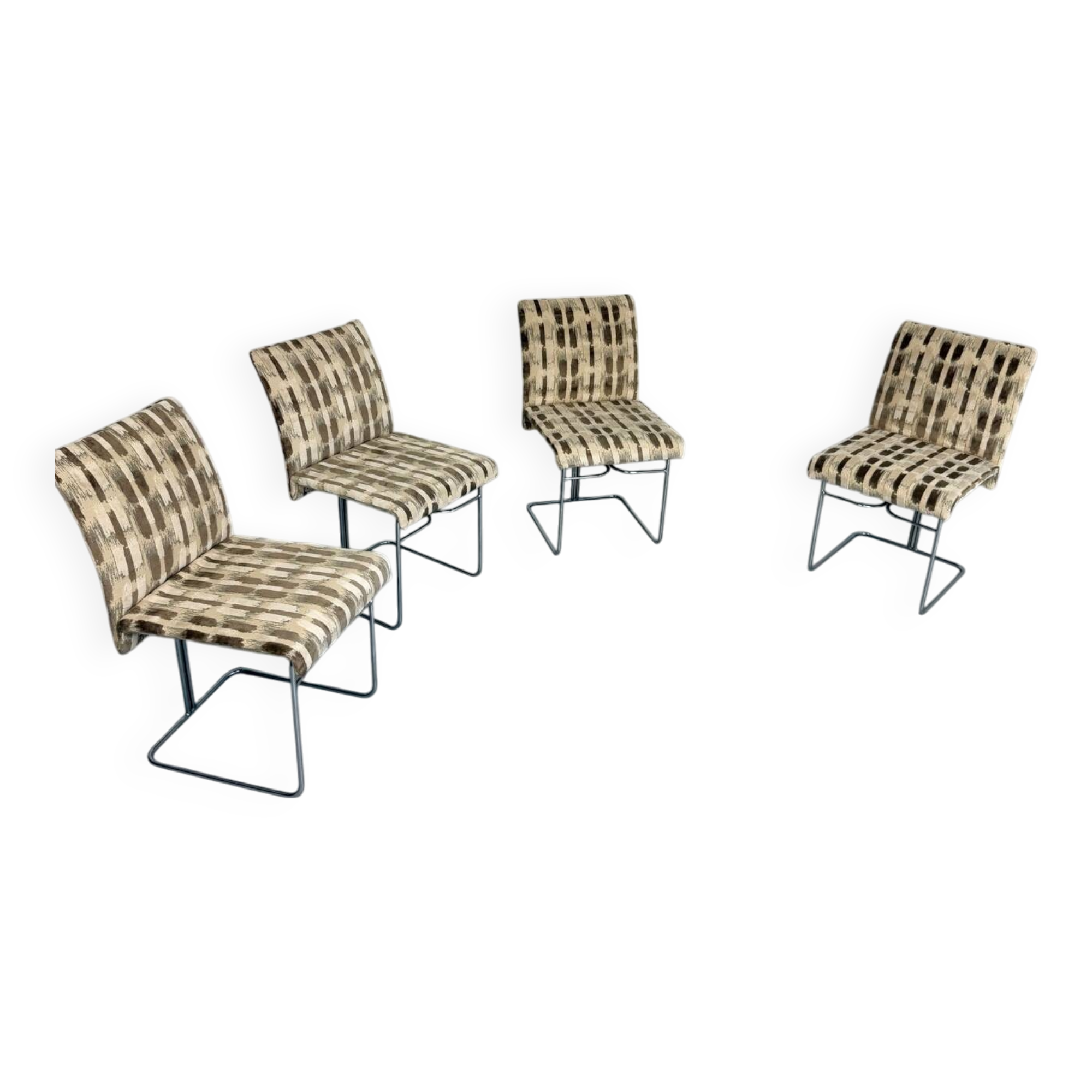 Set of 4 old Saporiti Italia chairs from the 1970s, Ernes design