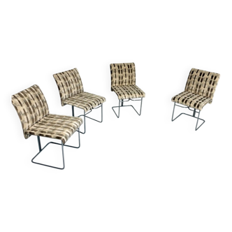 Lot de 4  anciennes chaises  Saporiti Italia des années 1970 design Ernes