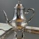 Silver-plated tea and coffee service, 5 pieces with tray, late 19th century.