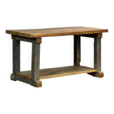 Industrial oak work table, circa 1950
