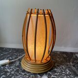 Rattan and bamboo lamp by Louis Sognot 1960