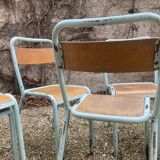 Lot of 6 sky blue Tolix chairs