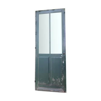 Porte 80x213cm palière vitrée en chêne ancienne