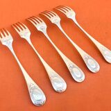 5 table forks Orfèvre Christofle Collection Fidelio baguette
