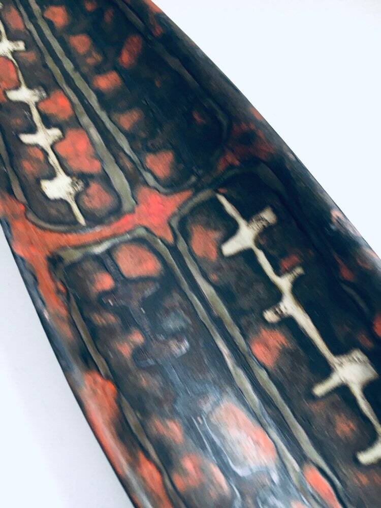 Abstract Art Ceramic Surfboard Bowl Dish from Perignem Studio, Belgium, 1960s