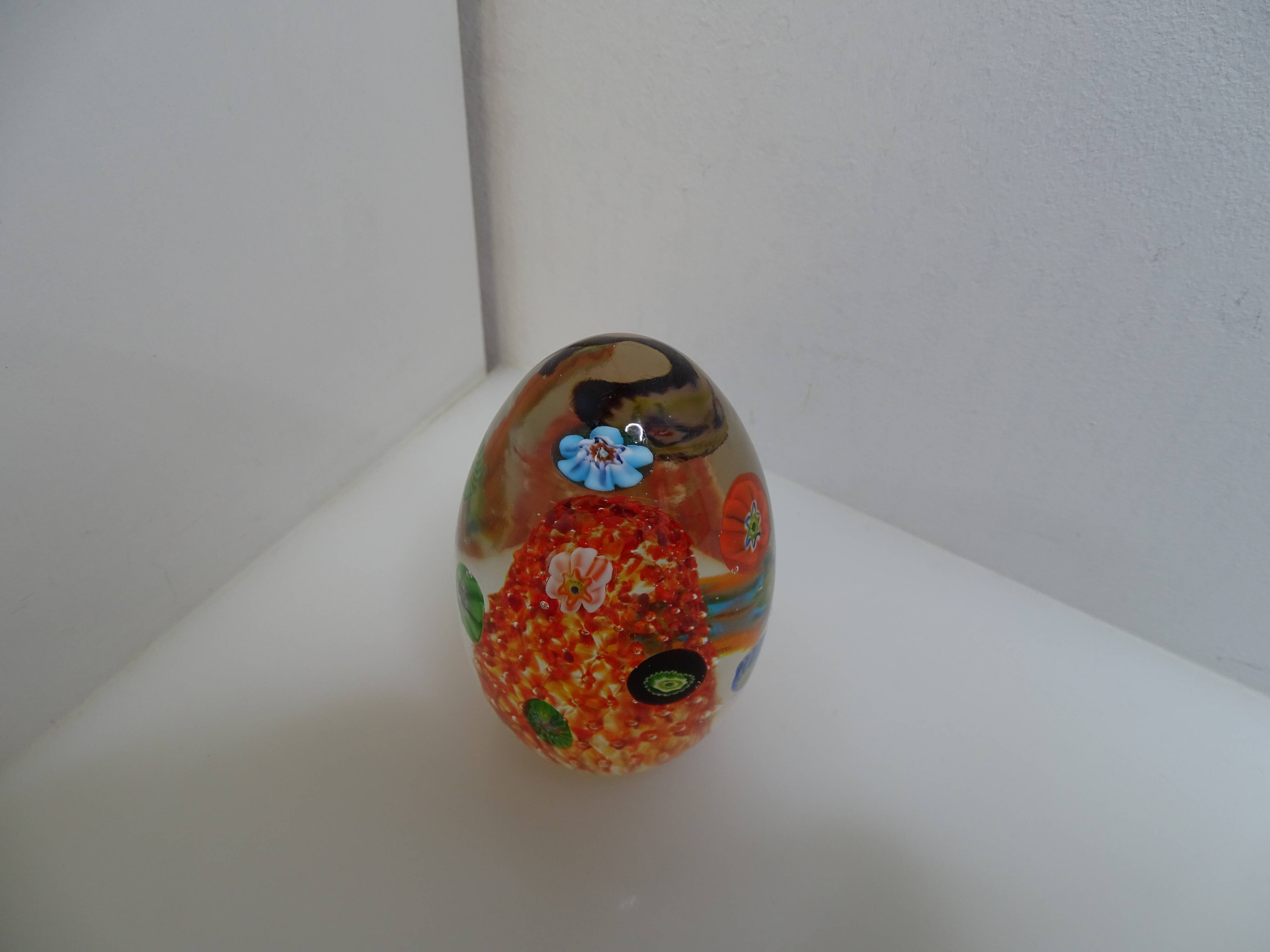Press paper egg flowers millefiori glass