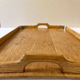 Old wooden and brass tray