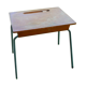Folding school desk, wood and metal, vintage 50s