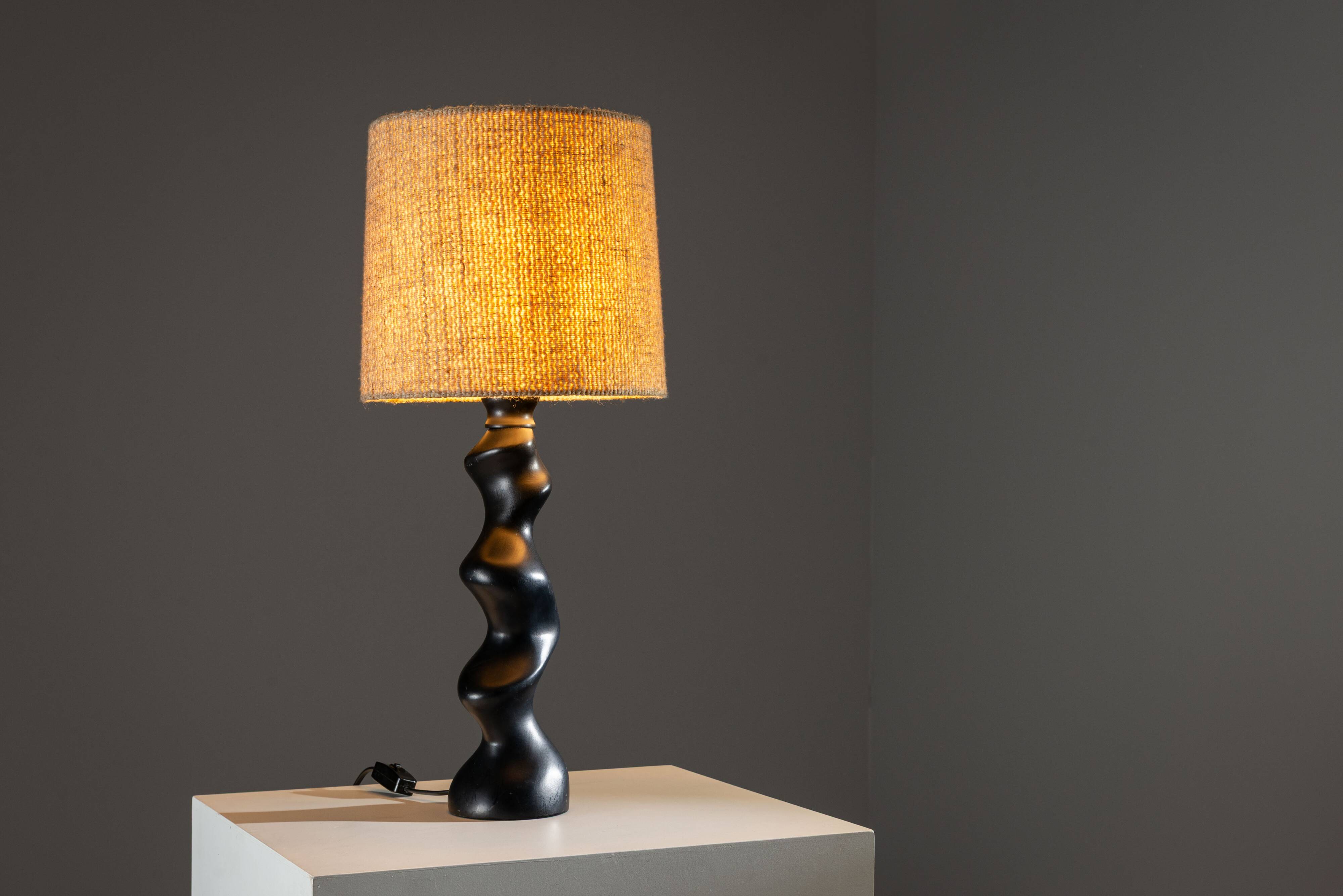 Sculptural wooden Typ 42 table lamp by Temde