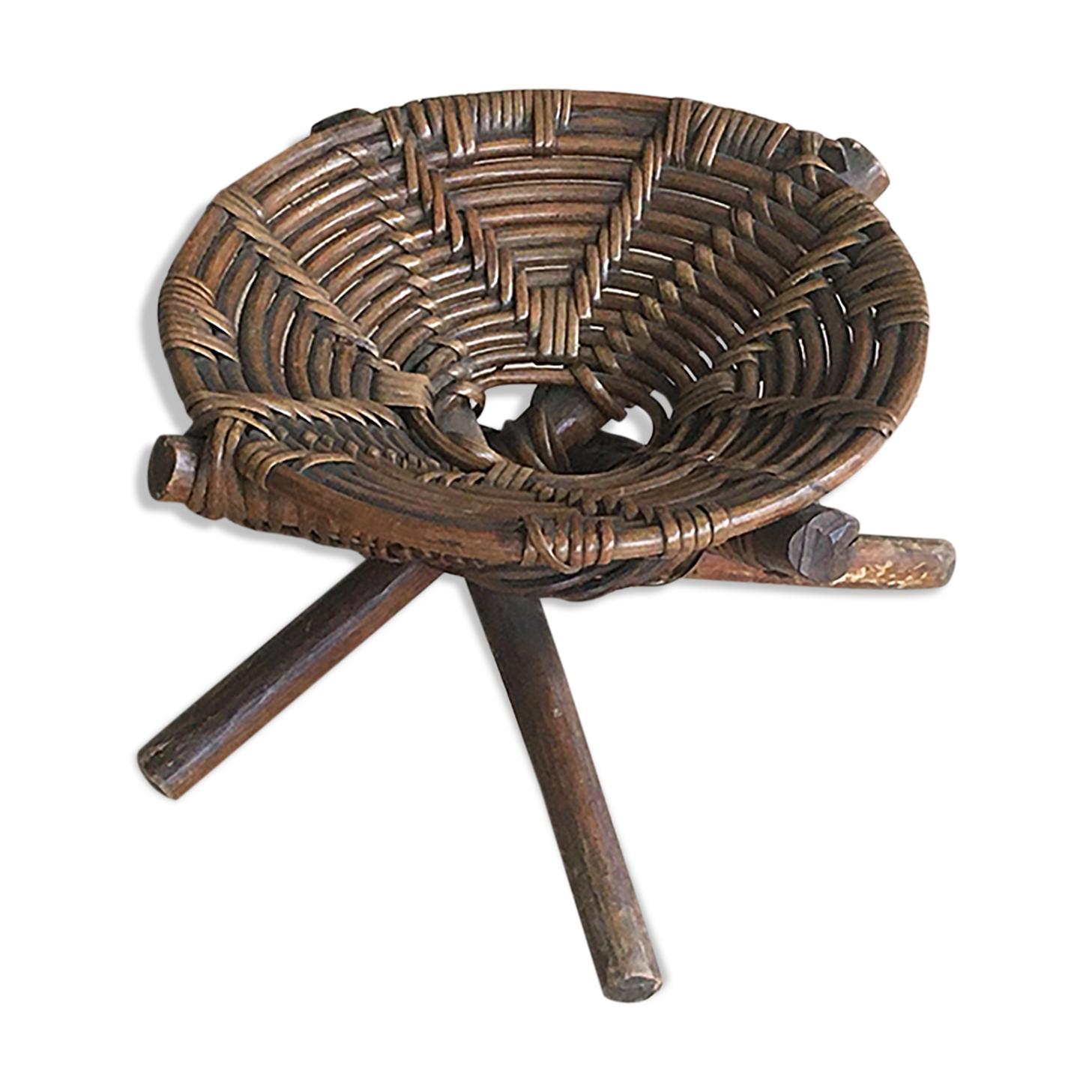 Ethnic rattan stool Africa, Congo