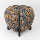 up to 3 Art Deco stools by Jindrich Halabala, leaf pattern, pouf, ottoman, 1930s