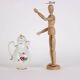 Antique white porcelain coffee pot from Vienna, painted, 18th century.