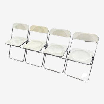 Plia lucite folding chairs Giancarlo Piretti for Castelli set of four