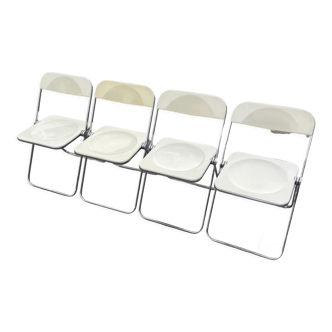 Plia lucite folding chairs Giancarlo Piretti for Castelli set of four