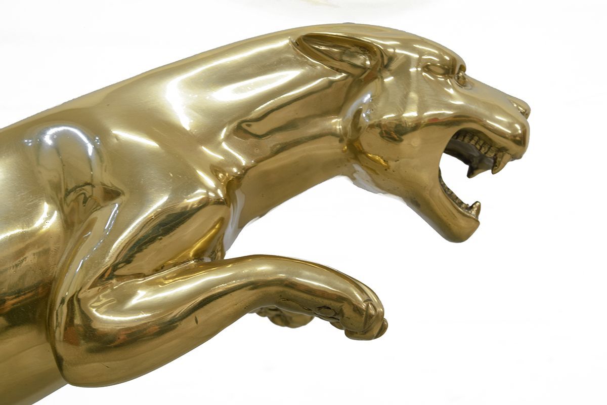Panther table in bronze, brass and marble 1970