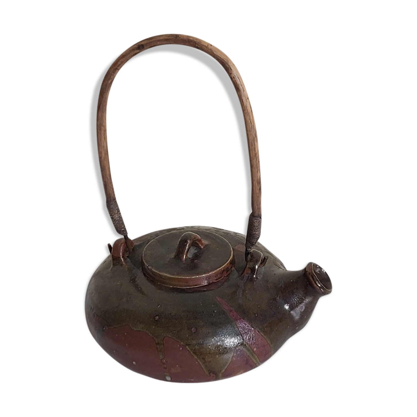 Signed vintage sandstone teapot