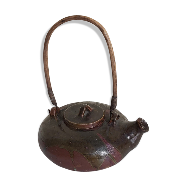 Théière en grès vintage signée