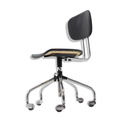 Chaise de bureau pivotante en chrome de Kovona 1970s