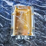 Venini wall lamp, triedri glass, murano, italy, 1970