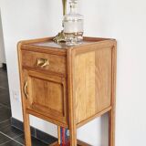 Art Deco style bedside table in solid oak, 1930s