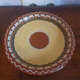 Salt pepper vinegar condiment service in vintage Bulgarian enameled pottery