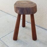 Vintage brutalist wooden stool