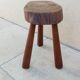 Vintage brutalist wooden stool