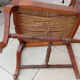 Antique Louis Philippe armchair with vintage rope seat