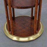 Vienna Secession coffee table in oak and brass, Czechoslovakia, 1920s.