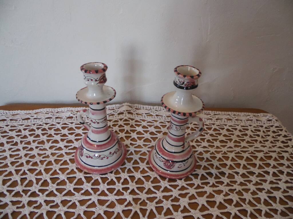 duo of ceramic candle holders