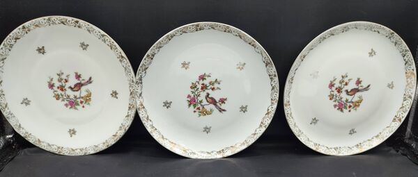 Lot de 10 assiettes à dessert vintage Porcelaine de Limoges Bernardaud
