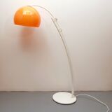 1970s floor lamp /arc lamp i white and orange