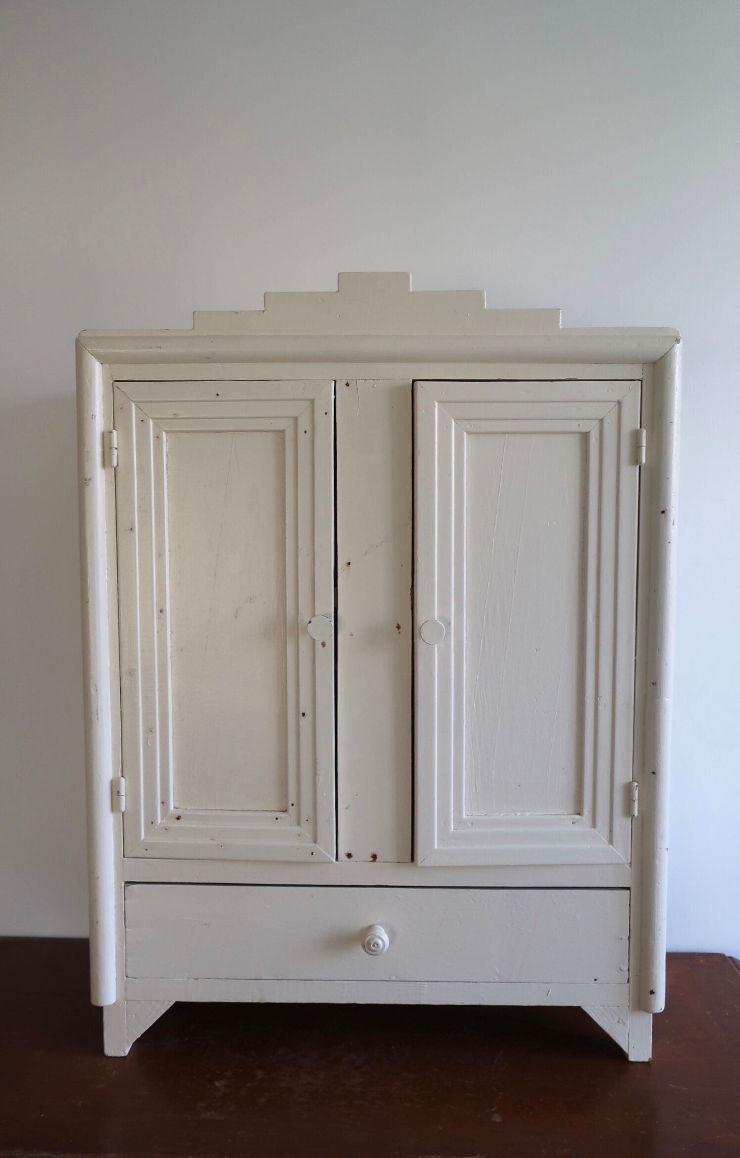 Kitchen cabinet or pharmacy in art deco wood
