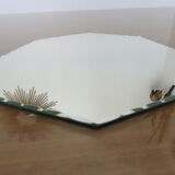 Old octagonal mirror beveled art deco to pose 1940 1950