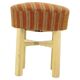 1960s Czechoslovakian Mid-Century Round Tabouret Stool in Striped Fabric