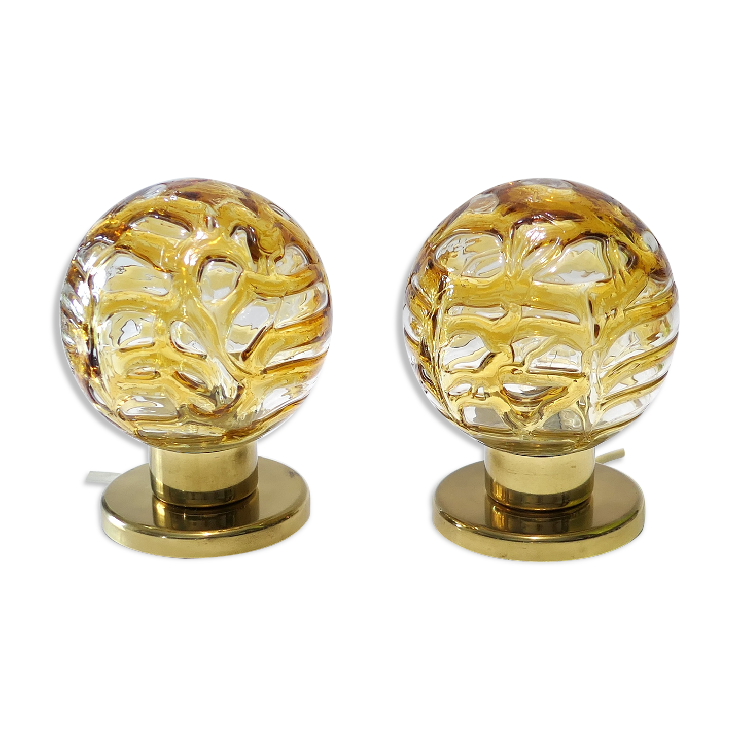 Pair of lamps DORIA lights globes MURANO New Old Stock