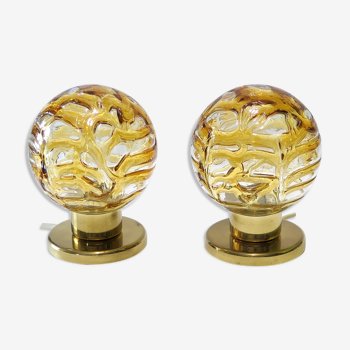 Pair of lamps DORIA lights globes MURANO New Old Stock