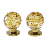 Paire de lampes Doria Leuchten globes Murano new old stock