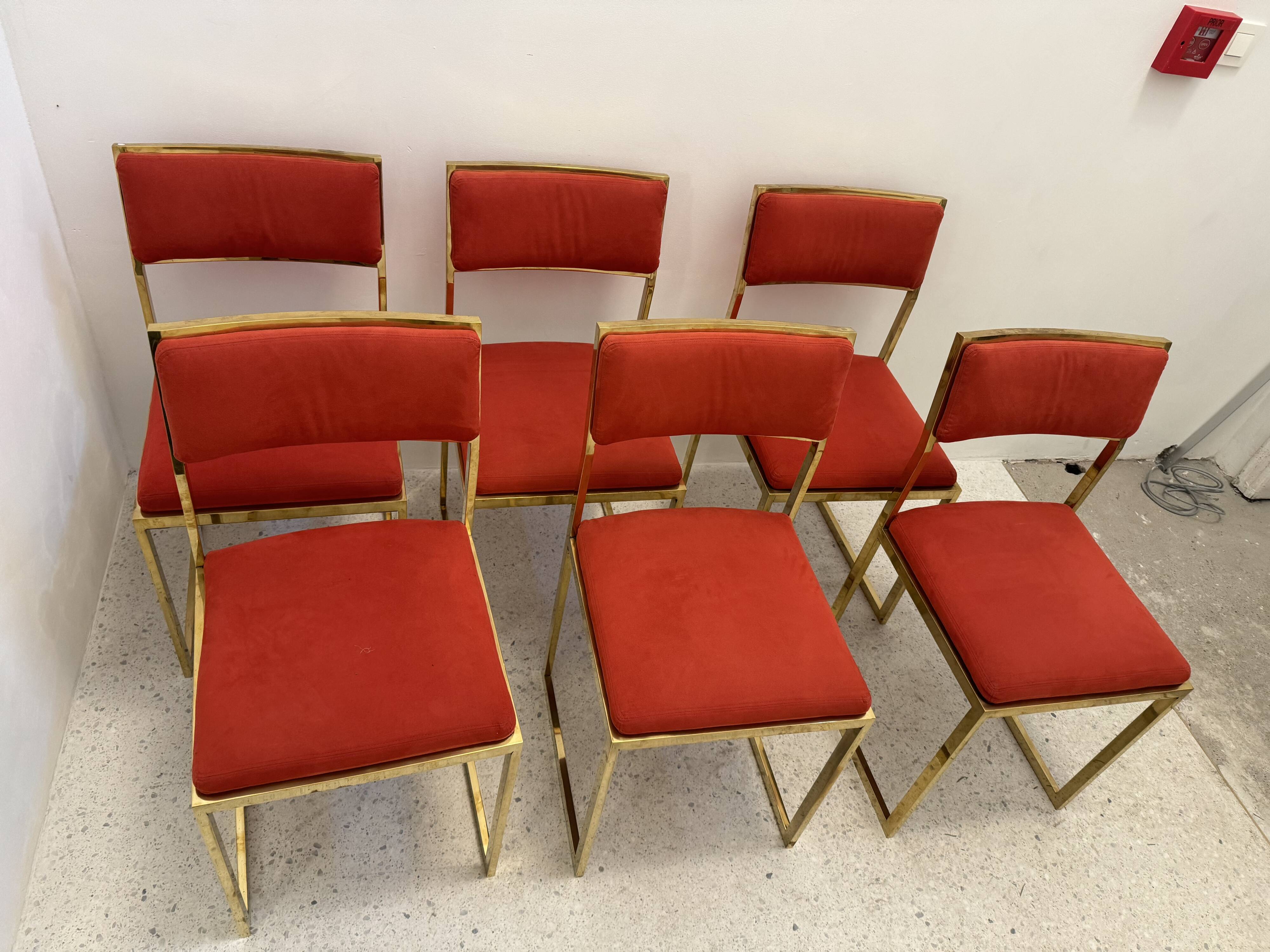 6 gold metal chairs from the 70s