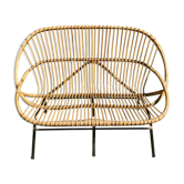 Rattan bench 50s