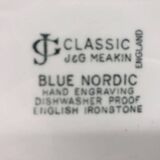 2 Serving dishes, J & G Meakin Classic White Blue Nordic.
