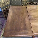 Oak monastery table with 2 extensions